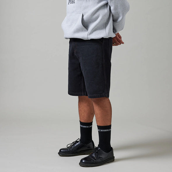 Passport Workers Club Denim Short Washed Black