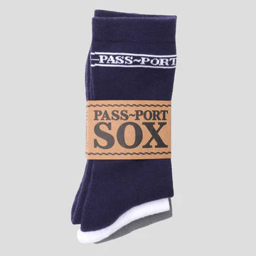 PASS~PORT Hi Sox 3 Pack Navy/White/Grey