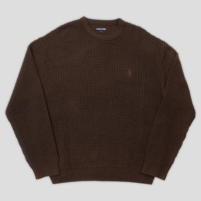 Passport Organic Waffle Knit Sweater - Chocolate