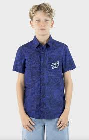 Santa Cruz Youth Bold Stack SS Shirt Dark Blue