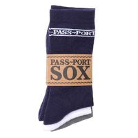 PASS~PORT Hi Sox 3 Pack Navy/Grey/White