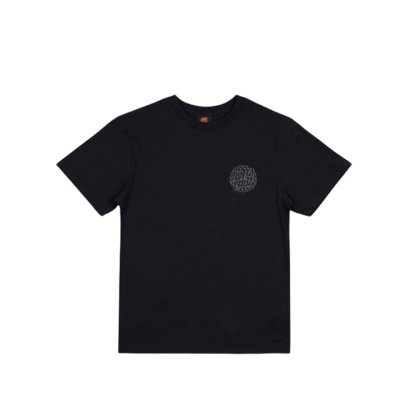 Santa Cruz Youth Check Waste Dot Mono Reflect Short Sleeve Tee Black