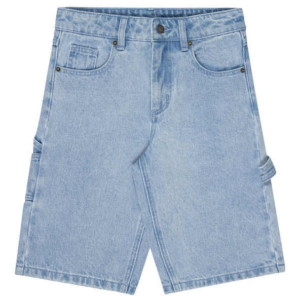 Santa Cruz Youth Screaming Wave Patch Carpenter Denim Short Light Indigo