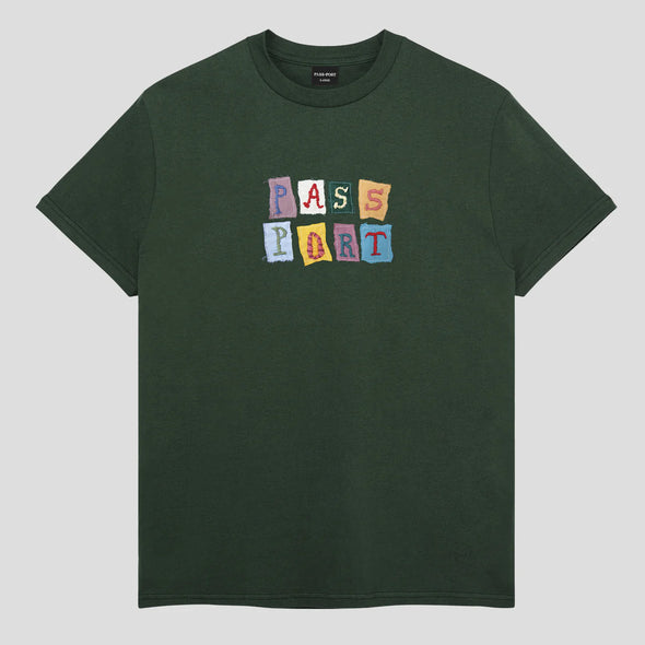 Passport Patchwork Tee Forest Green