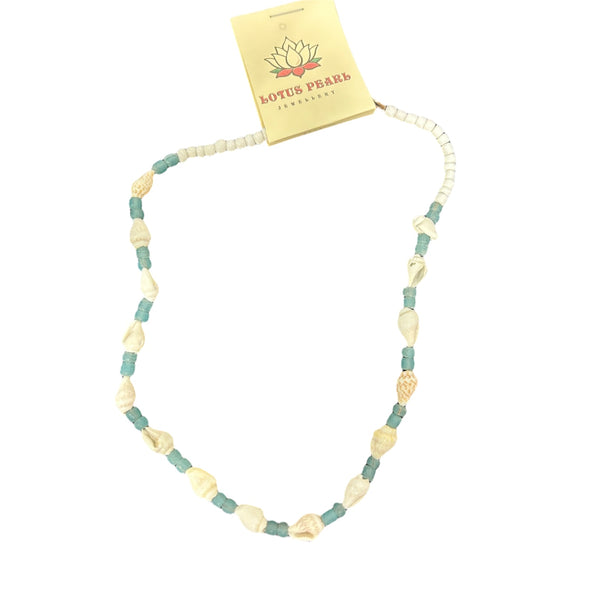 Lotus Pearl Shell Chain Necklace