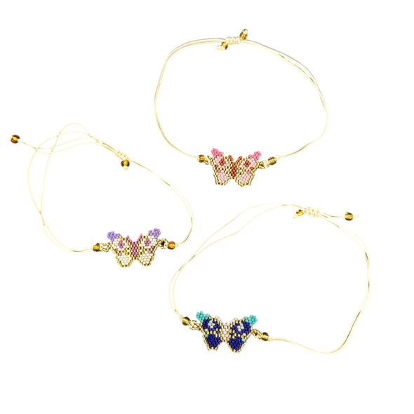 Lotus Pearl Butterfly Bracelet Set Multi