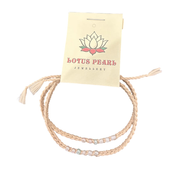 Lotus Pearl Braided Bracelet Set