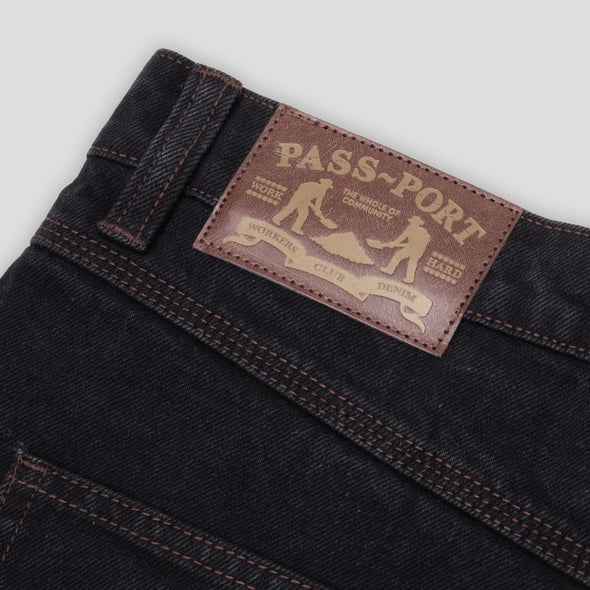 Passport Workers Club Denim Short Washed Black