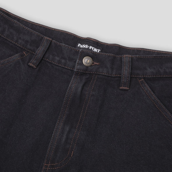 Passport Workers Club Denim Short Washed Black