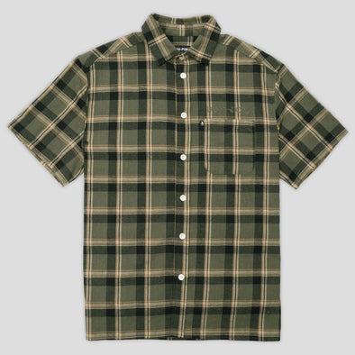 PASS~PORT Stem Logo Workers Check Shirt Moss