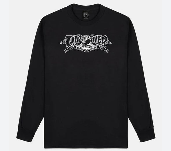 Thrasher x Anti Hero Mag Banner L/S Black