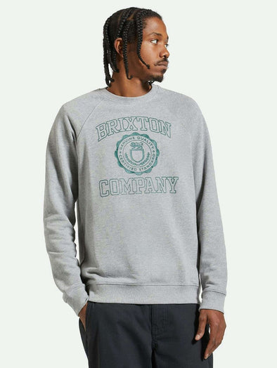 Brixton University Broken In Crew Heather Grey/Pine Needle