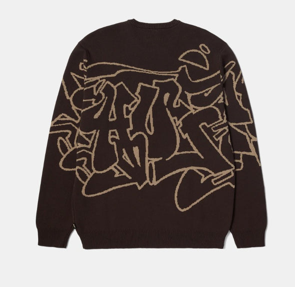 HUF Outlines Crewneck Sweater Espresso