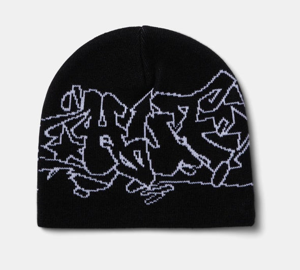 HUF Outlines Skull Beanie Black