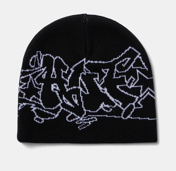 HUF Outlines Skull Beanie Black