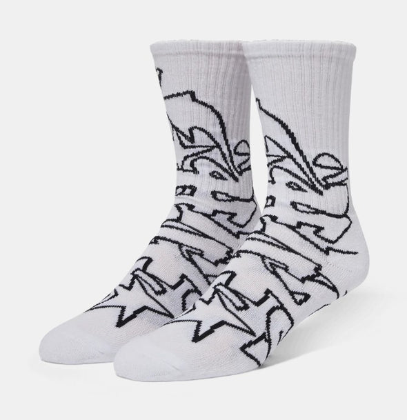 HUF Outlines Crew Sock White