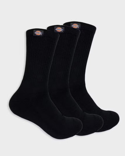 Dickies 3 Pack Crew Socks Black