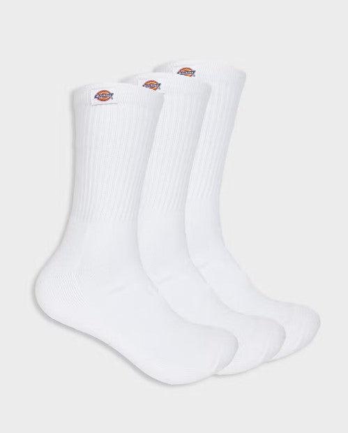 Dickies 3 Pack Crew Socks White