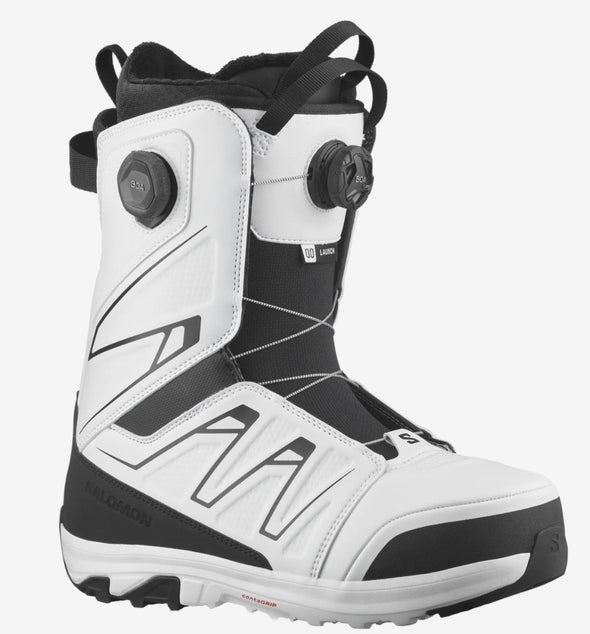 Salomon Men's Launch Double BOA Snowboard Boots Black/White/Black 2025