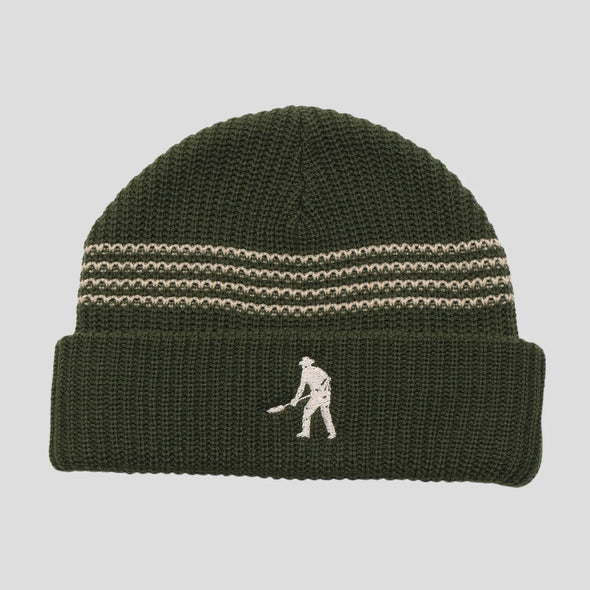 Passport Digger Striped Knit Beanie Olive/Cream